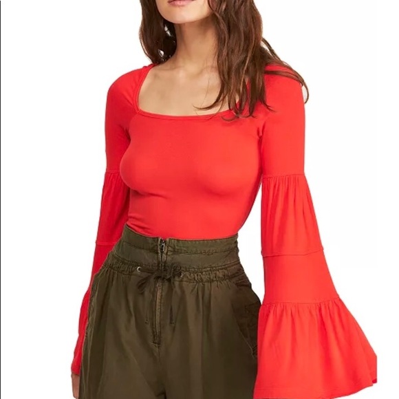 Free People Babetown Bell Sleeve Top - Picture 1 of 6
